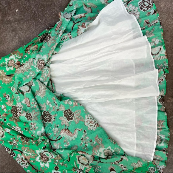 Cara Cara Green and Brown Floral Skirt medium - Picture 4 of 7